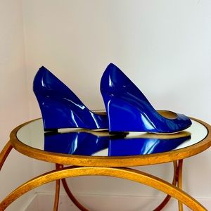 Patent Leather blue Jimmy Choo wedge heel